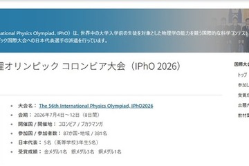 国際物理オリンピック、金1・銀3・銅1…全員がメダル受賞 画像