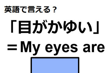 英語で「目がかゆい」は何て言う？ 画像