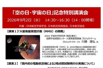 「空の日・宇宙の日」記念特別講演会、9/2オンライン併用 画像