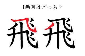 「飛」の１画目はどっち？正しく書くと美しい字に！ 画像