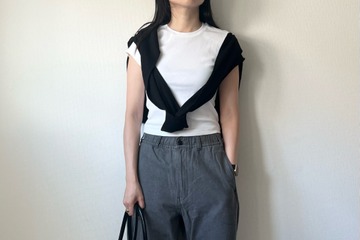 ユニクロとGUで作る上下のバランスが秀逸。初秋に映えるメリハリカジュアル【40代の毎日コーデ】 画像