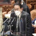 衆院予算委で答弁する岸田首相。新型コロナウイルスワクチンの3回目接種に関し、1日100万回の目標を今月後半に達成できるとの見通しを示した＝7日午後
