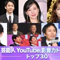 （上段左から）かまいたち（山内健司、濱家隆一）、仲里依紗、川口春奈（下段左から）佐藤健、チョコレートプラネット（長田庄平、松尾駿）、さらば青春の光（東ブクロ、森田哲矢）、狩野英孝、中田敦彦（C）モデルプレス