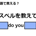 英語で「スペルを教えて」はなんて言う？ 画像