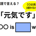 英語で「元気です」はなんて言う？