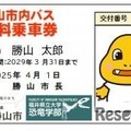 市内コミュニティバスの無料乗車券イメージ図