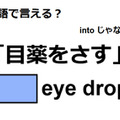 英語で「目薬をさす」は何て言う？