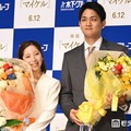 現役引退発表会見に出席した三浦璃来選手、木原龍一選手（C）モデルプレス