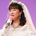 かたせ梨乃、ウエディングドレス姿披露 自認16歳の美少女役に笑顔「恋するって楽しいです」【夫婦と16歳～狂気の隣人～】 画像