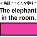 この英語ってどんな意味？「The elephant in the room.」