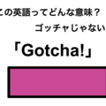 この英語ってどんな意味？「Gotcha!」 画像