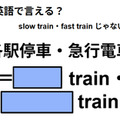 英語で「各駅停車・急行電車」は何て言う？