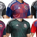 W杯出場6か国のadidas「プレマッチ・ジャージ」をまとめて見る