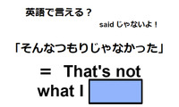 英語で「そんなつもりじゃなかった」はなんて言う？ 画像