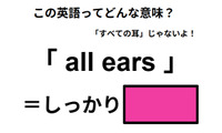 この英語ってどんな意味？「all ears」 画像