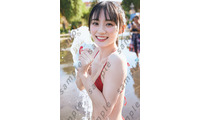 乃木坂46川崎桜、美肌輝く水遊びショット 1st写真集封入ポストカード第6弾公開【エチュード】 画像