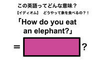 この英語ってどんな意味？「How do you eat an elephant?」 画像