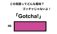 この英語ってどんな意味？「Gotcha!」 画像