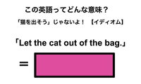 この英語ってどんな意味？「Let the cat out of the bag.」 画像