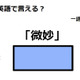 英語で「微妙」はなんて言う？ 画像