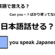 英語で「日本語話せる？」はなんて言う？ 画像