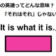 この英語ってどんな意味？「It is what it is.」 画像