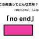 この英語ってどんな意味？「no end」 画像