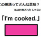 この英語ってどんな意味？「I’m cooked. 」 画像