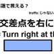 英語で「交差点を右に」はなんて言う？ 画像