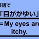 英語で「目がかゆい」はなんて言う？ 画像