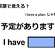 英語で「予定があります」はなんて言う？ 画像