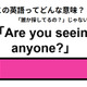 この英語ってどんな意味？「Are you seeing anyone?」 画像