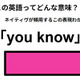 この英語ってどんな意味？「you know」 画像