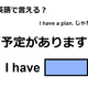 英語で「予定があります」は何て言う？ 画像